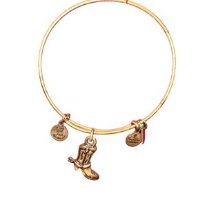 Alex and Ani Expandable Wire Bangle‎ Charm Bracelet Cowboy Boot Western